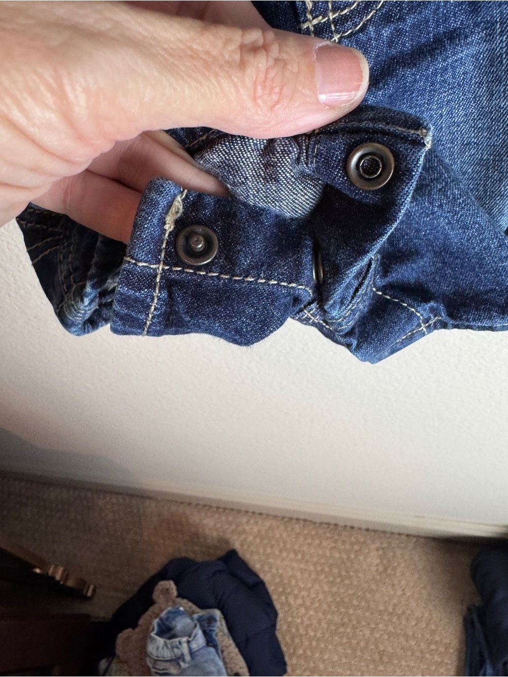 OshKosh B'gosh Indigo Denim Short Overalls for Kids 12M - Picture 7 of 15